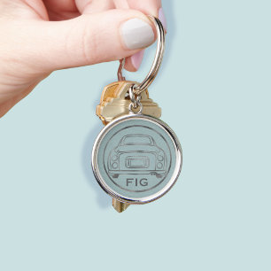 Porte-clés Figarations Monogramme Figaro Voiture Pale Aqua