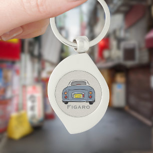 Porte-clés Figarines Lapis Gris Figaro Voiture Monogramme Arg