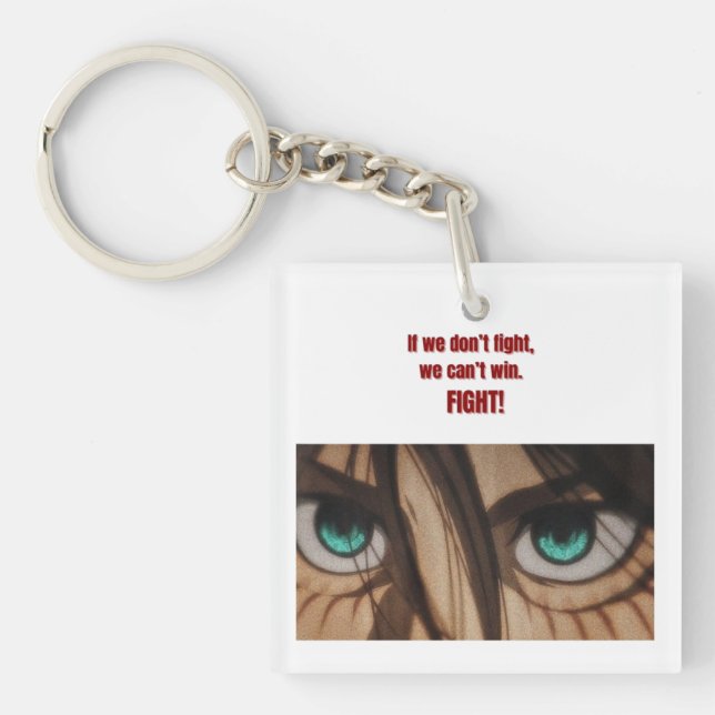 Porte-clés Fight for Freedom | Eren-Inspired Quote Design (Devant)