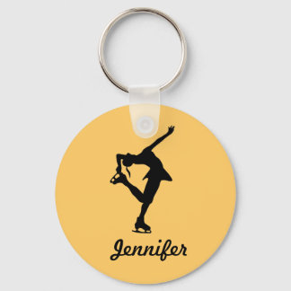 Porte-clés Figure Patineuse fille et nom Porte - clé (Pêche)