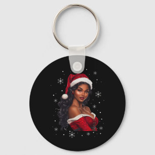 Porte-clés Fille Afro-Africaine Melanin Santa Claus Chr