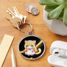 Fille aux cheveux blonds Chibi en robe midi
