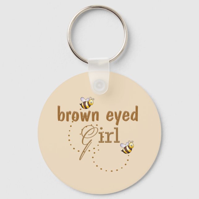 Porte-clés fille aux yeux Brown (Recto)