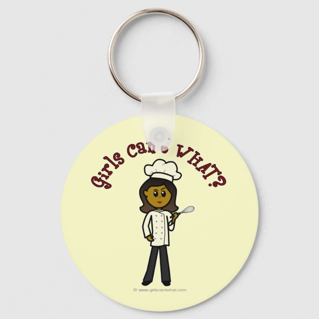 Porte-clés Fille chef foncé (Recto)