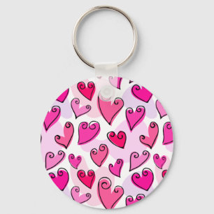Porte-clés Fille Coeurs Roses Cute Romantic Valentines Day