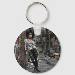 Porte-clés fille cool de fantasy urbaine