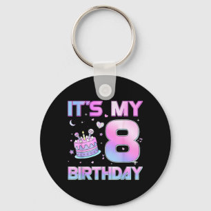 Porte-clés Fille d'anniversaire C'est mon 8ème anniversaire F