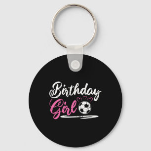 Porte-clés Fille d'anniversaire de football cool 