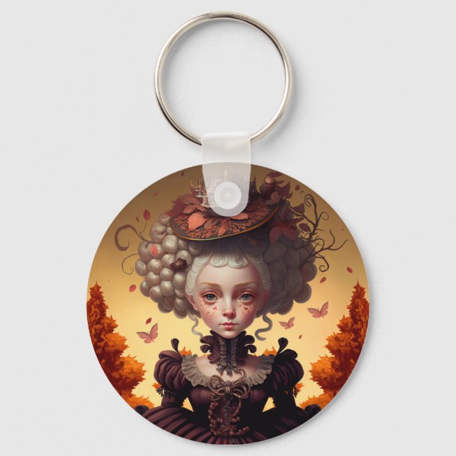 Porte-clés Fille d'automne et son Casquette (Recto)