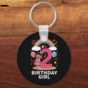 Porte-clés Fille de deux ans anniversaire mignonne 2ème anniv