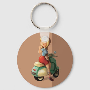 Porte-clés Fille de scooter