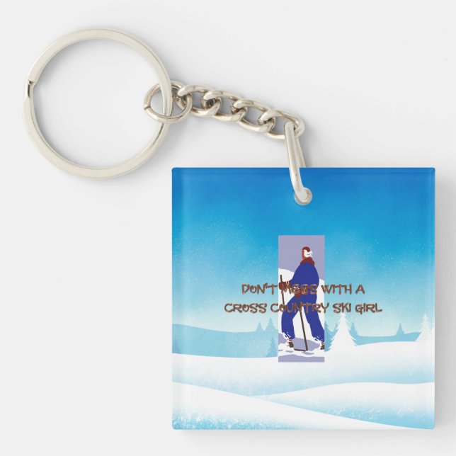 Porte-clés Fille de ski de fond TOP (Devant)