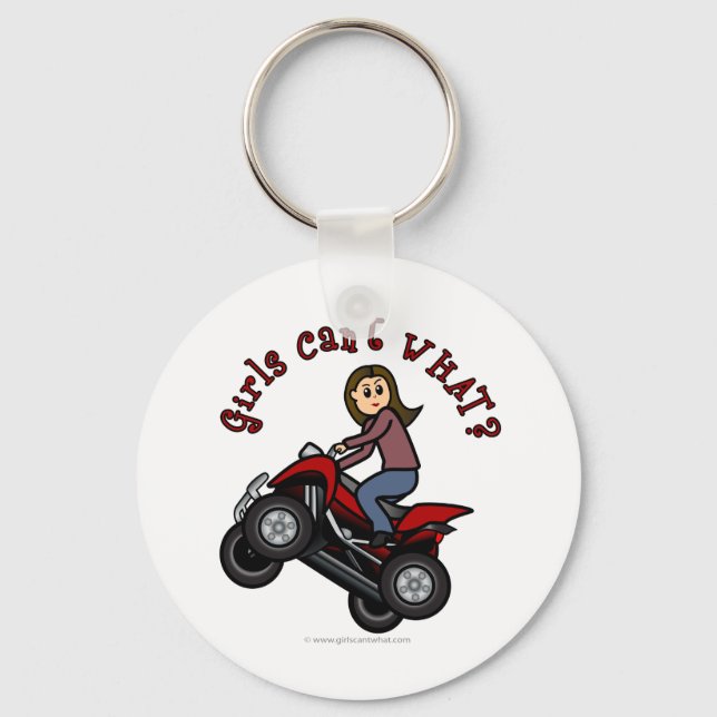 Porte-clés Fille en rouge quatre roues (Recto)