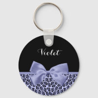 Fille Jaguar violet Imprimer Lavande Bow avec nom