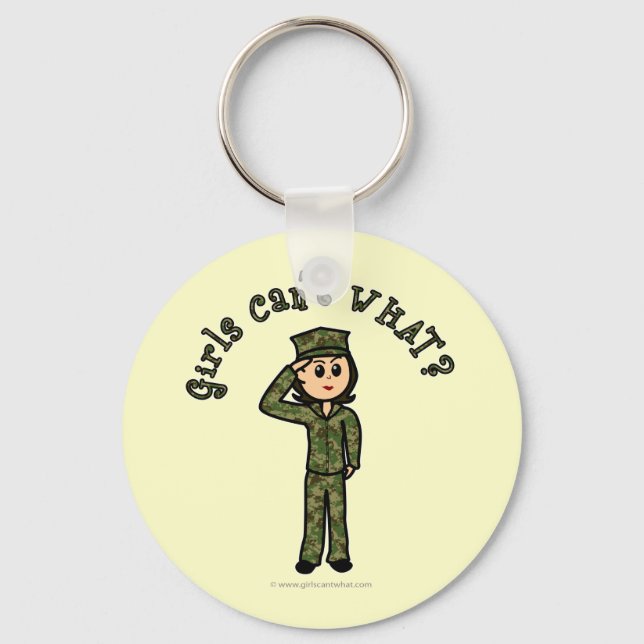 Porte-clés Fille militaire - Lumière (Recto)