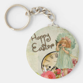 Porte-clés fille pâques heureuse