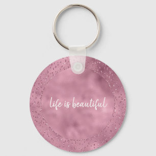 Porte-clés Fille rose brillant Parties scintillant Étincelle