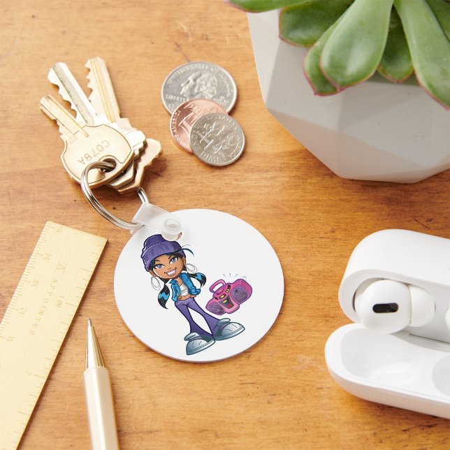 Porte-clés Fille Super Avec Une Chaîne Stéréo (Créateur téléchargé)