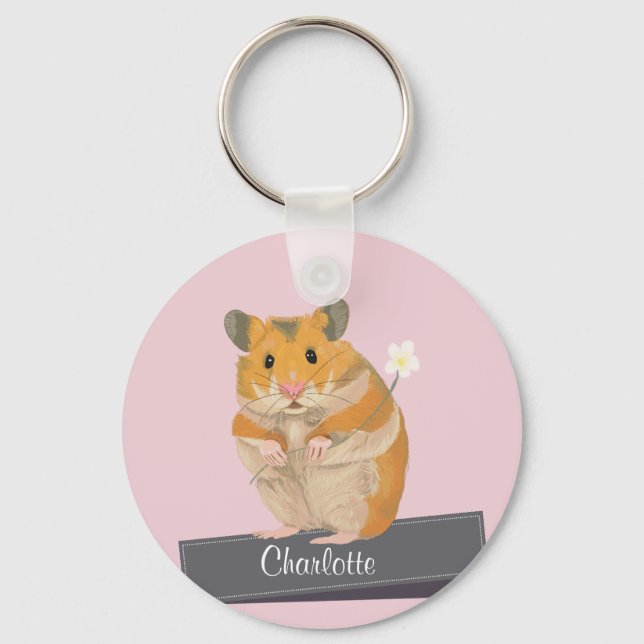 Porte-clés Filles Hamster D'Or (Recto)