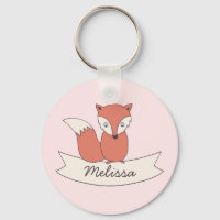 Filles Little Fox Porte - clé personnalisé