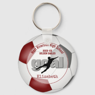 Porte-clés filles maroon grey soccer