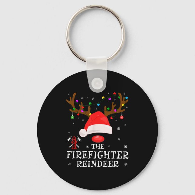 Porte-clés Firefighter Reindeer Family Matching Christmas Pjs (Recto)