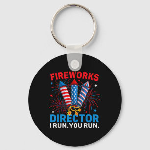 Porte-clés Fireworks Director I Run You Run Funny 4 juillet