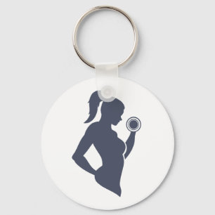 Porte-clés Fitness girl lifting dumbbell