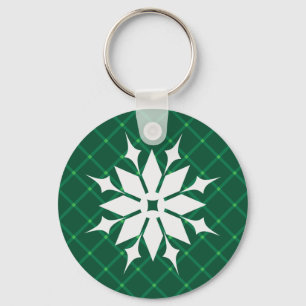 Porte-clés Flacon d'hiver vert foncé plaid saisonnier