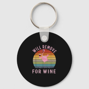 Porte-clés Flamant rose drôle va retirer vin mignonne Flamant