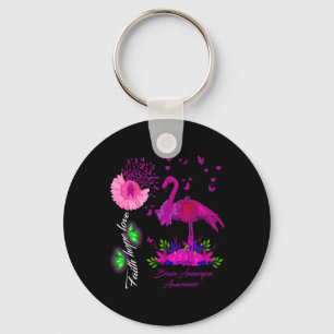 Porte-clés Flamant rose Foi Espérance Amour Cerveau Aneurie S