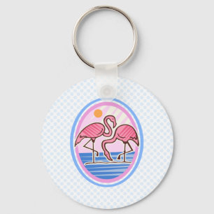 Porte-clés Flamant rose jumeaux