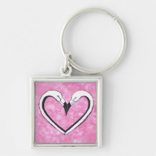 Porte-clés Flamant rose Kiss Heart par SandyCloss