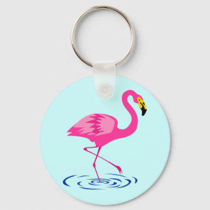Porte-clés Flamant rose rose