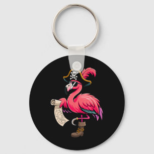 Porte-clés Flamant rose rose Pirate drôle Costume de fête d'H