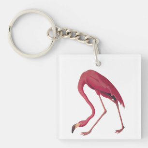 Porte-clés Flamant rose rose vintage 