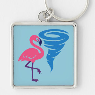 Porte-clés Flamant rose Tornado Bold Art Graphique moderne