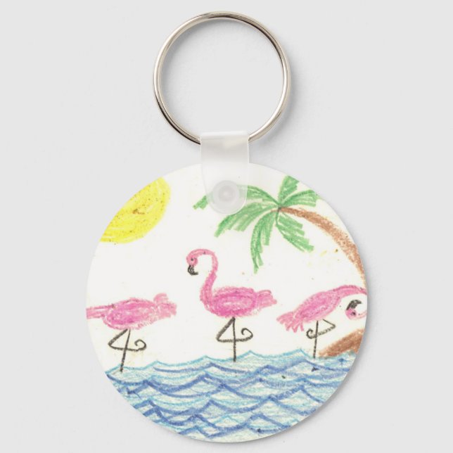 Porte-clés Flamants Rose (Recto)