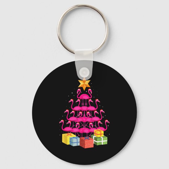 Porte-clés Flamingo Tree Funny Ugly Christmas  (Recto)