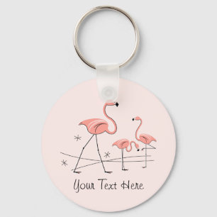Porte-clés Flamingos Pink Trio 2 Text key chain