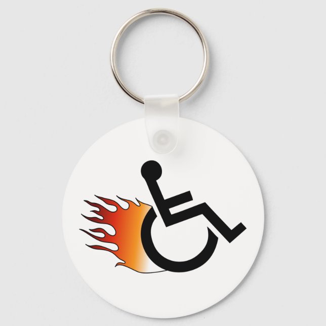 Porte-clés Flamme fauteuil roulant (Recto)