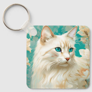 Porte-clés Flamme Lynx Point Siamese Portrait Art