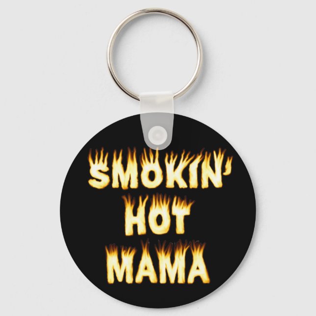 Porte-clés Flammes de mère amusante de maman fumante (Recto)