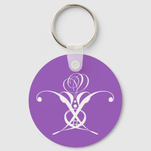 Porte-clés Fleur blanche Pastel violet Pâques