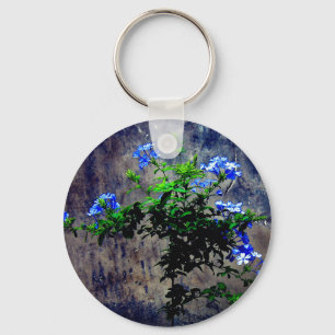 Porte-clés Fleur bleu Plumbago