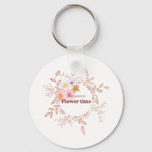 Porte-clés Fleur botanique Porte-clés de l'heure