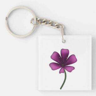 Porte-clés Fleur Botanique Sombre Humeur Brillant Violet Élec