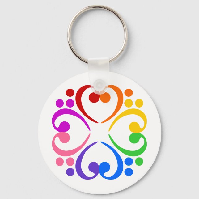 Porte-clés Fleur Clé de basse (Recto)