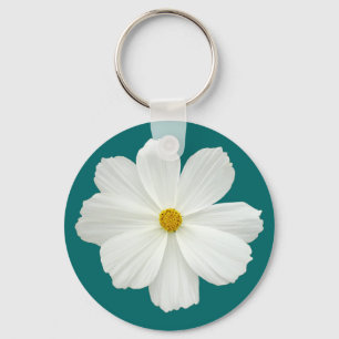 Porte-clés Fleur Cosmos Blanc