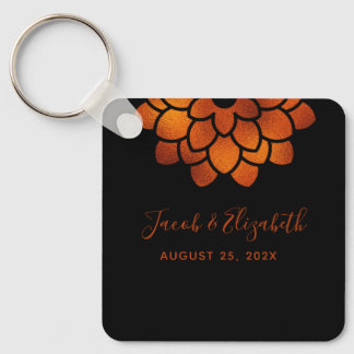 Porte-clés Fleur de cuivre dramatique sur Mariage noir
